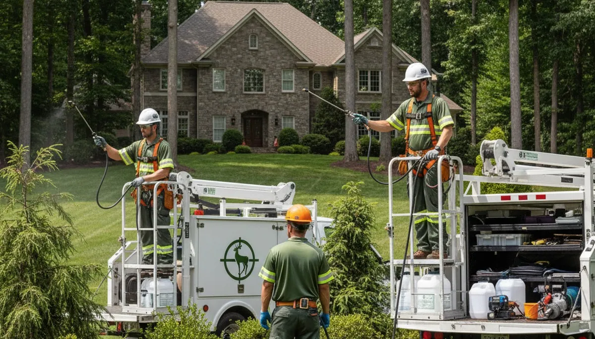 Deer deterrent treatment protecting trees and landscaping in Royal Oak, MI