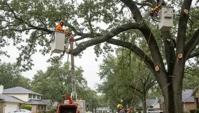Emergency tree service crew clearing storm damage in Royal Oak, MI