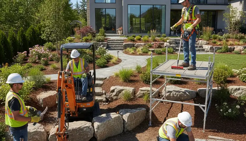 Tree service crew in Royal Oak, MI providing landscape design and outdoor property planning