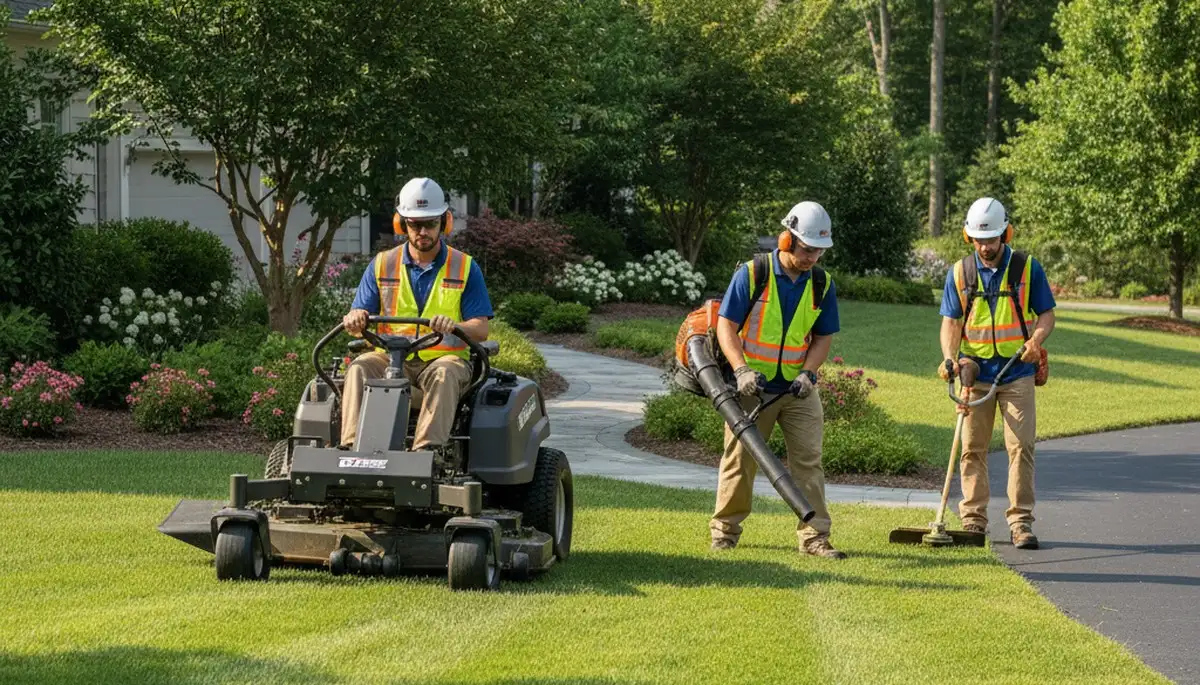 Royal Oak, MI tree service crew handling tree care and yard maintenance for a well-kept property