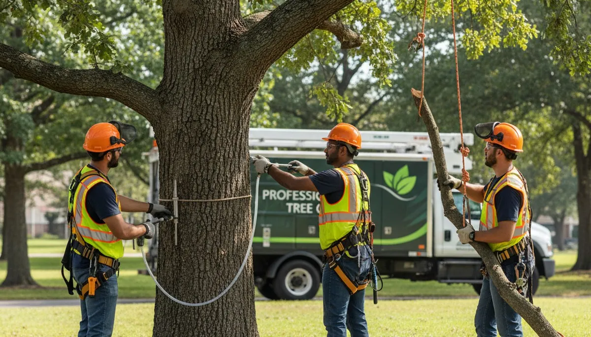 Arborist inspecting tree disease in Royal Oak, MI for fungal, bacterial, and pest issues