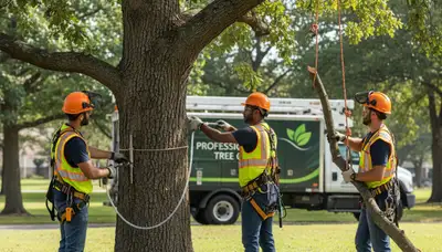 Arborist inspecting tree disease in Royal Oak, MI for fungal, bacterial, and pest issues