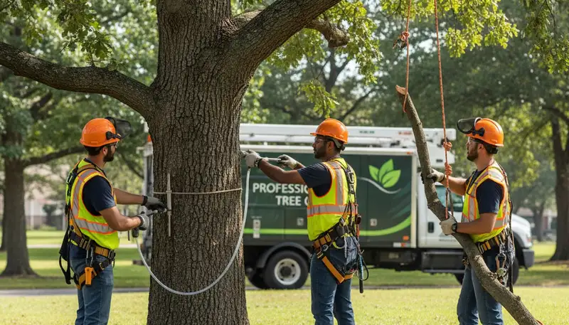 Arborist inspecting tree disease in Royal Oak, MI for fungal, bacterial, and pest issues