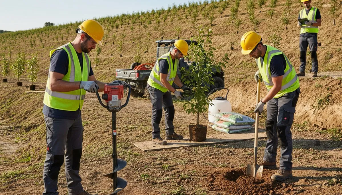 Tree planting service in Royal Oak, MI by local arborist for a healthy new landscape tree