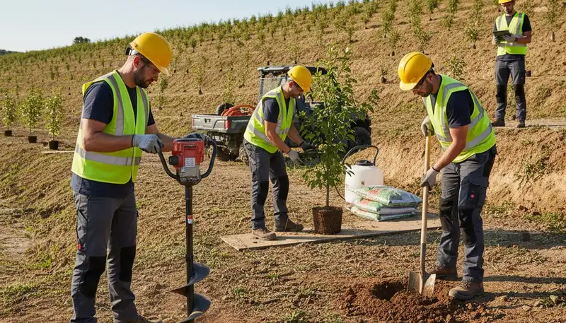 Tree planting service in Royal Oak, MI by local arborist for a healthy new landscape tree