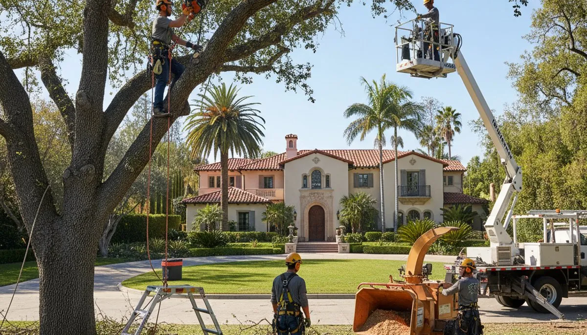 Tree service crew in Royal Oak, MI performing professional tree trimming and removal