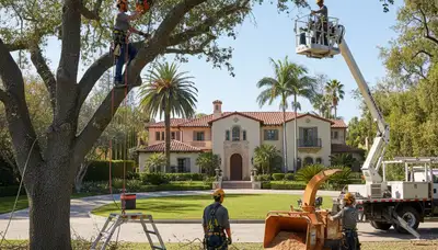 Tree service crew in Royal Oak, MI performing professional tree trimming and removal
