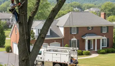 Tree service crew in Royal Oak, MI providing professional tree removal and trimming services