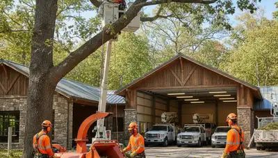 Tree service crew with arborist equipment in Royal Oak, MI