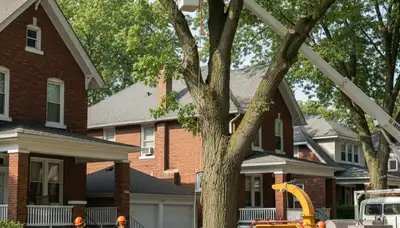 Tree service crew in Royal Oak, MI providing professional tree trimming and removal work
