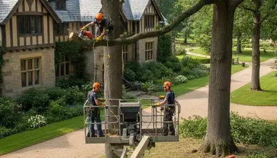Tree service crew in Royal Oak, MI providing professional tree trimming and removal services