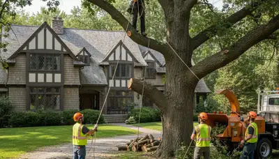 Tree service crew in Royal Oak, MI providing professional tree trimming and removal services