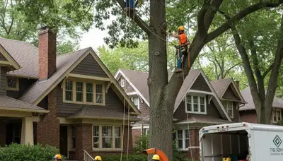 Tree service crew in Royal Oak, MI providing professional tree removal and trimming services