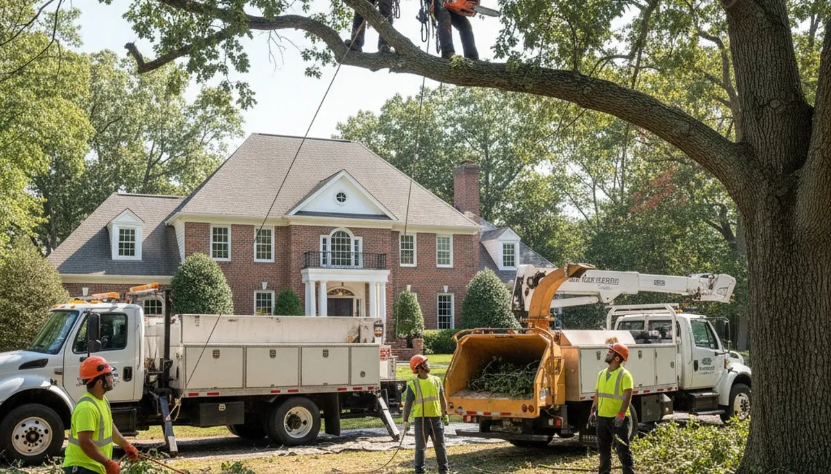 Tree service crew trimming and removing trees in Royal Oak, MI