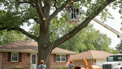 Tree service crew in Royal Oak, MI providing professional tree trimming and removal services